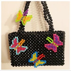 NWOT Susan Alexandra Papillon Butterfly Beaded Shoulder Bag
